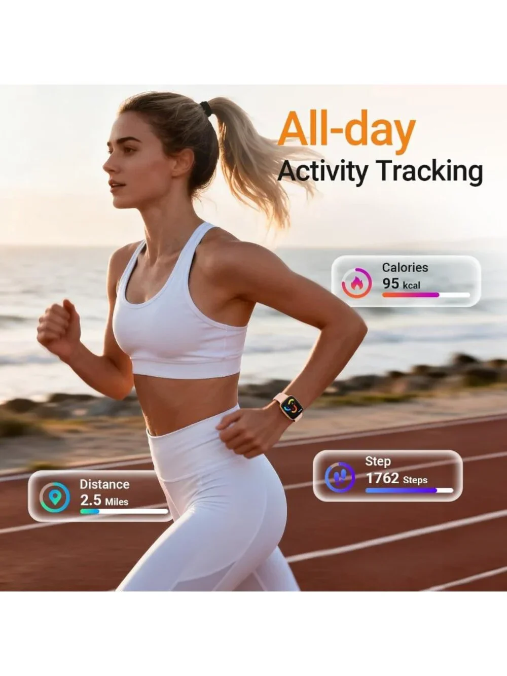 Stylish Smart Watch for Women - Make/Answer Calls, 1.85